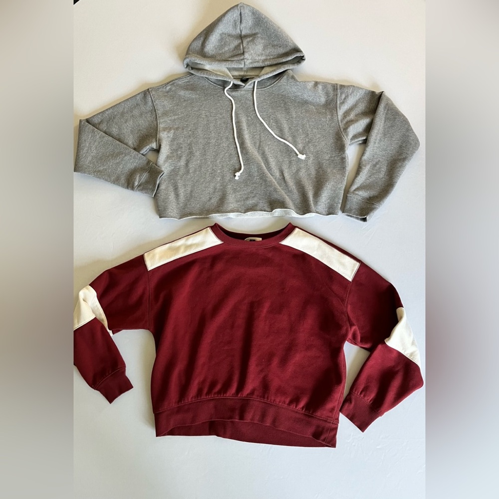 Universal Thread Wild Fable Cropped Sweatshirt Hoodie Lot size Large Womens Gray